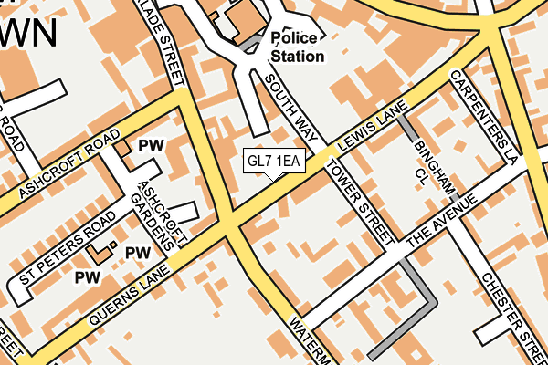 GL7 1EA map - OS OpenMap – Local (Ordnance Survey)