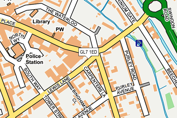 GL7 1ED map - OS OpenMap – Local (Ordnance Survey)