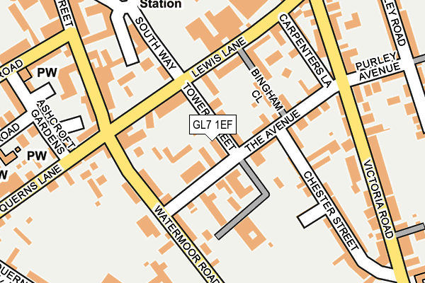 GL7 1EF map - OS OpenMap – Local (Ordnance Survey)