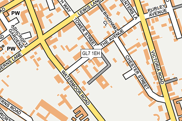 GL7 1EH map - OS OpenMap – Local (Ordnance Survey)