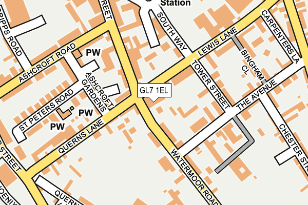 GL7 1EL map - OS OpenMap – Local (Ordnance Survey)