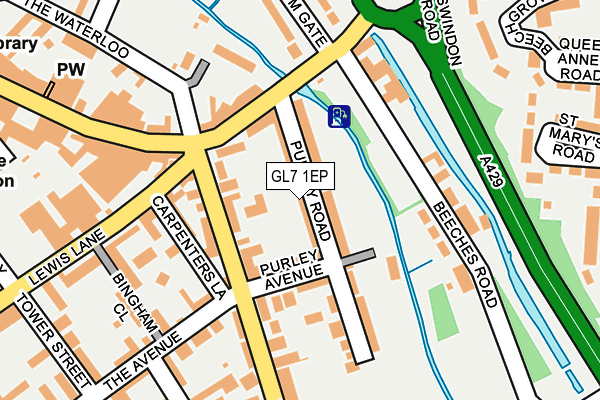 GL7 1EP map - OS OpenMap – Local (Ordnance Survey)