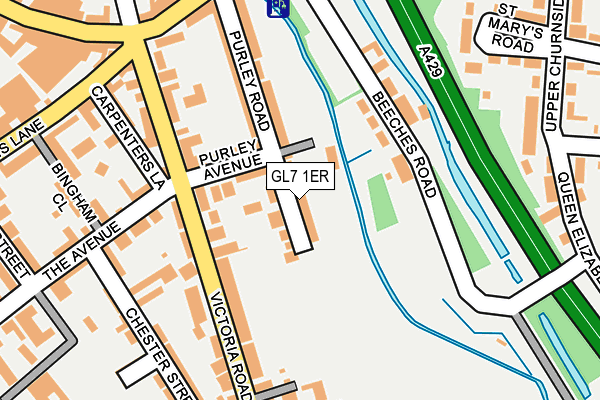 GL7 1ER map - OS OpenMap – Local (Ordnance Survey)