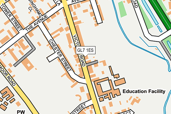 GL7 1ES map - OS OpenMap – Local (Ordnance Survey)