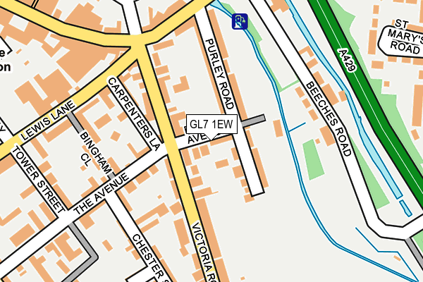 GL7 1EW map - OS OpenMap – Local (Ordnance Survey)