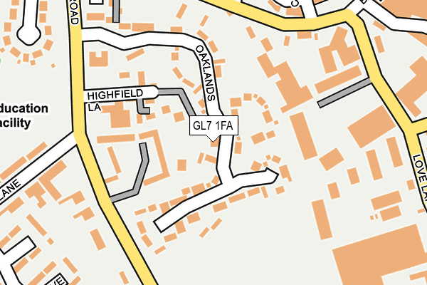 GL7 1FA map - OS OpenMap – Local (Ordnance Survey)