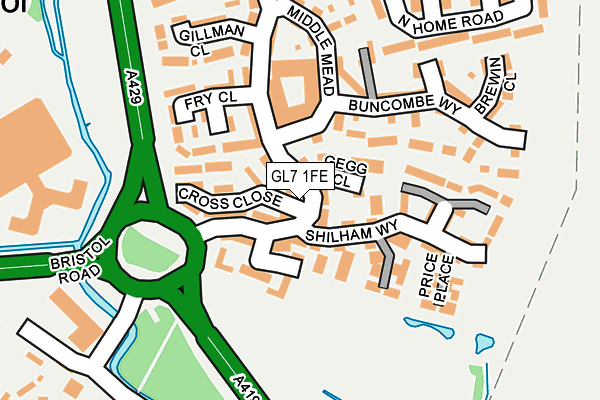 GL7 1FE map - OS OpenMap – Local (Ordnance Survey)