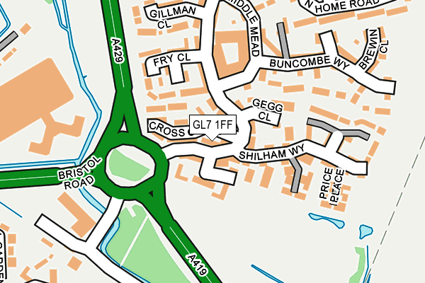 GL7 1FF map - OS OpenMap – Local (Ordnance Survey)