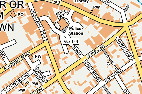 GL7 1FN map - OS OpenMap – Local (Ordnance Survey)