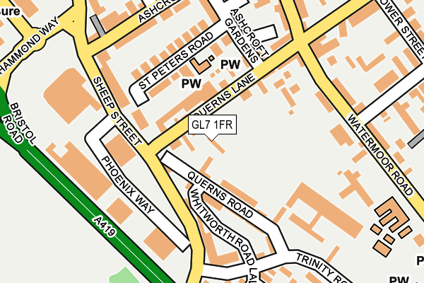 GL7 1FR map - OS OpenMap – Local (Ordnance Survey)