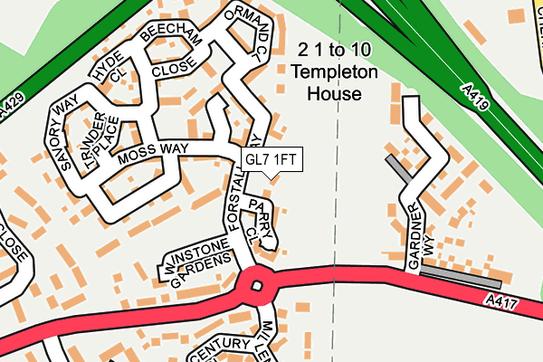 GL7 1FT map - OS OpenMap – Local (Ordnance Survey)