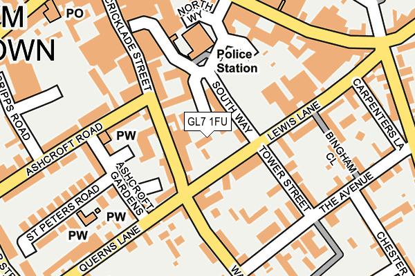 GL7 1FU map - OS OpenMap – Local (Ordnance Survey)