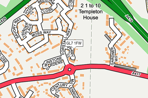 GL7 1FW map - OS OpenMap – Local (Ordnance Survey)