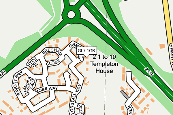 GL7 1GB map - OS OpenMap – Local (Ordnance Survey)