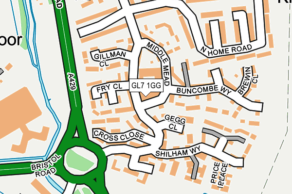 GL7 1GG map - OS OpenMap – Local (Ordnance Survey)