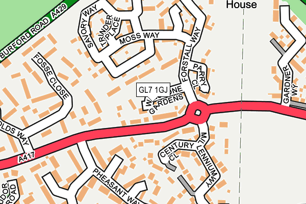 GL7 1GJ map - OS OpenMap – Local (Ordnance Survey)