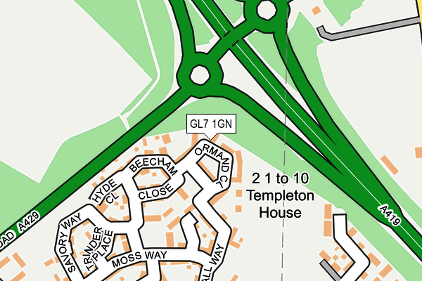 GL7 1GN map - OS OpenMap – Local (Ordnance Survey)