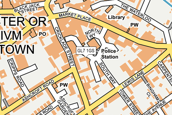 GL7 1GS map - OS OpenMap – Local (Ordnance Survey)