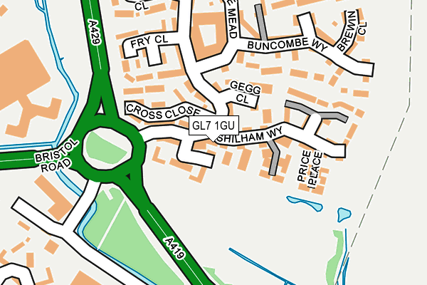 GL7 1GU map - OS OpenMap – Local (Ordnance Survey)