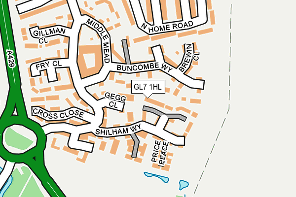 GL7 1HL map - OS OpenMap – Local (Ordnance Survey)