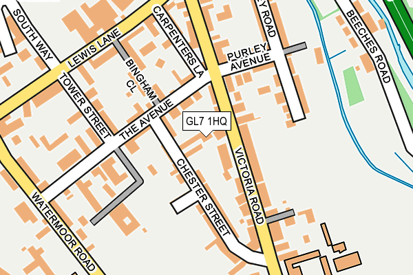 GL7 1HQ map - OS OpenMap – Local (Ordnance Survey)