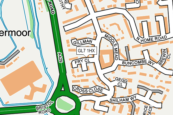 GL7 1HX map - OS OpenMap – Local (Ordnance Survey)