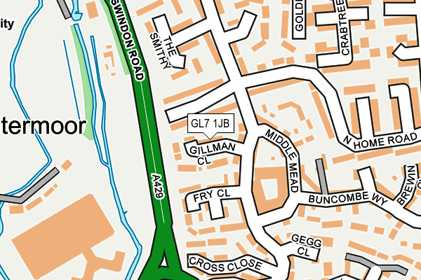 GL7 1JB map - OS OpenMap – Local (Ordnance Survey)