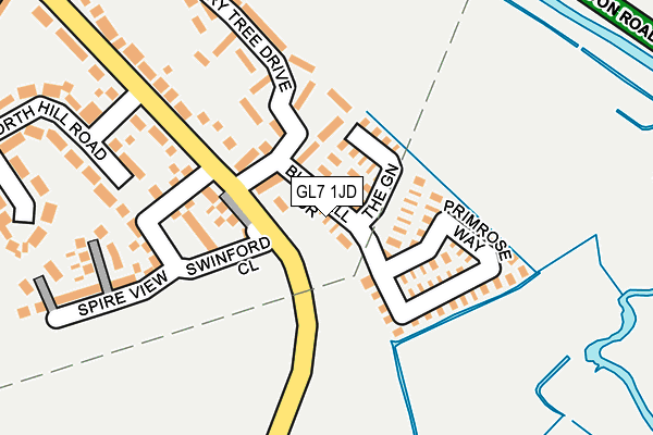 GL7 1JD map - OS OpenMap – Local (Ordnance Survey)