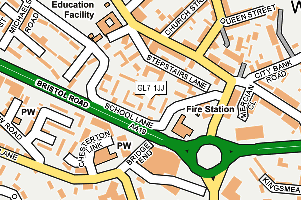 GL7 1JJ map - OS OpenMap – Local (Ordnance Survey)