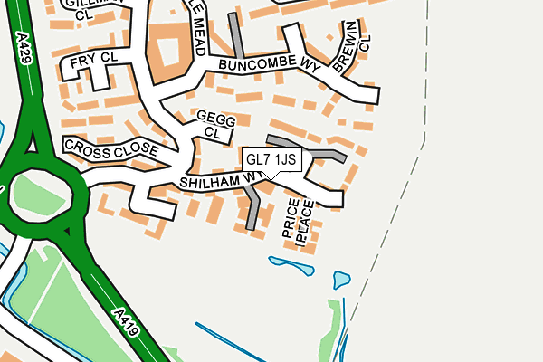 GL7 1JS map - OS OpenMap – Local (Ordnance Survey)