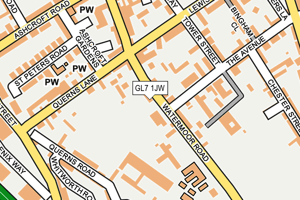 GL7 1JW map - OS OpenMap – Local (Ordnance Survey)