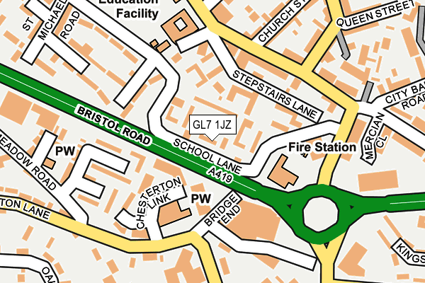 GL7 1JZ map - OS OpenMap – Local (Ordnance Survey)