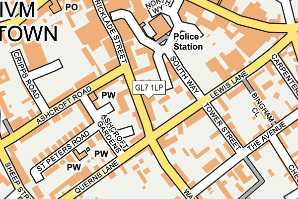 GL7 1LP map - OS OpenMap – Local (Ordnance Survey)