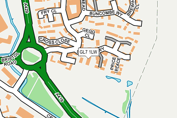GL7 1LW map - OS OpenMap – Local (Ordnance Survey)