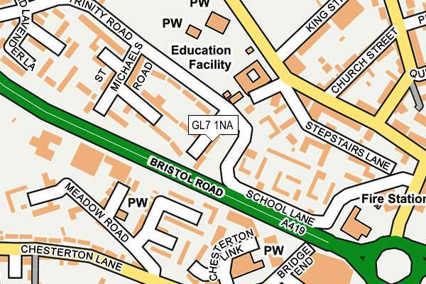 GL7 1NA map - OS OpenMap – Local (Ordnance Survey)