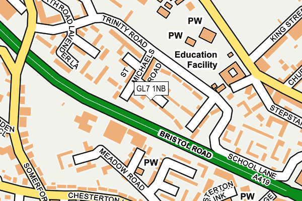 GL7 1NB map - OS OpenMap – Local (Ordnance Survey)