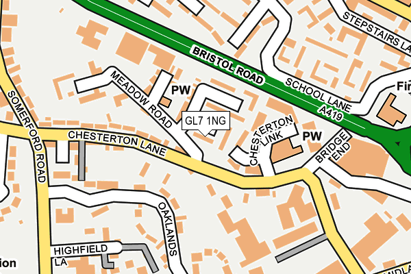 GL7 1NG map - OS OpenMap – Local (Ordnance Survey)