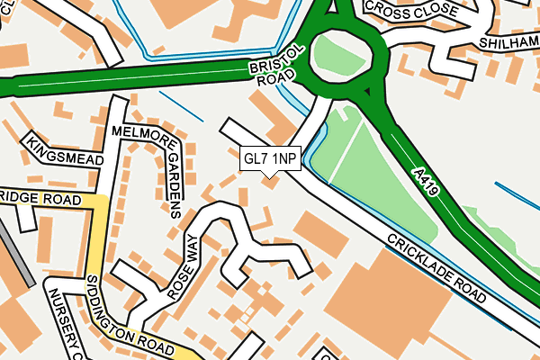 GL7 1NP map - OS OpenMap – Local (Ordnance Survey)