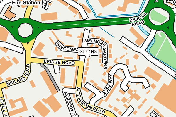 GL7 1NS map - OS OpenMap – Local (Ordnance Survey)