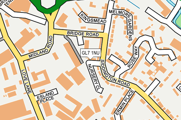 GL7 1NU map - OS OpenMap – Local (Ordnance Survey)