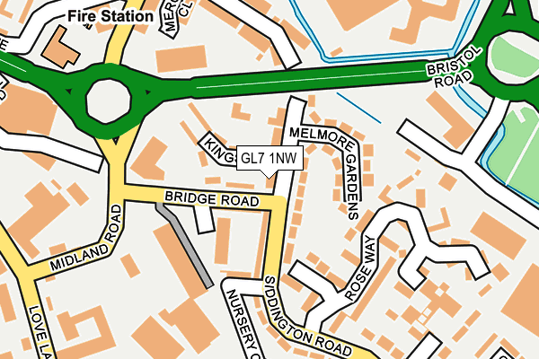 GL7 1NW map - OS OpenMap – Local (Ordnance Survey)