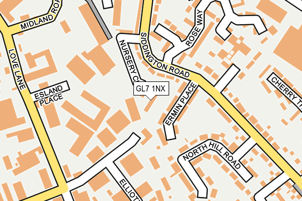 GL7 1NX map - OS OpenMap – Local (Ordnance Survey)