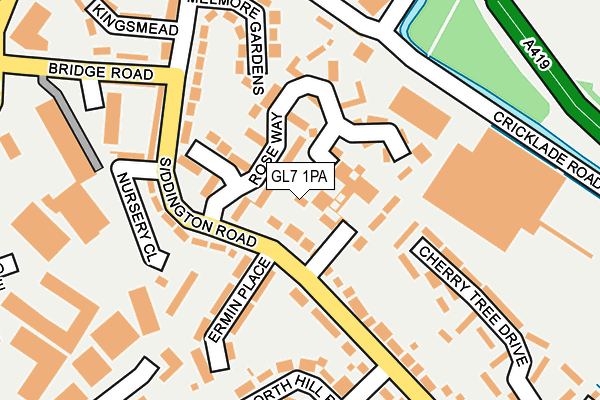 GL7 1PA map - OS OpenMap – Local (Ordnance Survey)