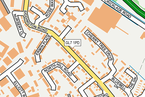 GL7 1PD map - OS OpenMap – Local (Ordnance Survey)