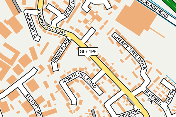 GL7 1PF map - OS OpenMap – Local (Ordnance Survey)