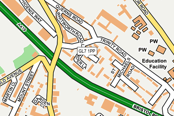 GL7 1PP map - OS OpenMap – Local (Ordnance Survey)