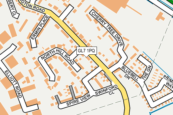 GL7 1PQ map - OS OpenMap – Local (Ordnance Survey)