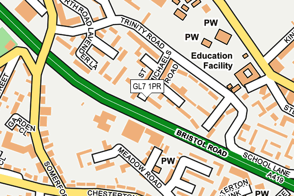 GL7 1PR map - OS OpenMap – Local (Ordnance Survey)