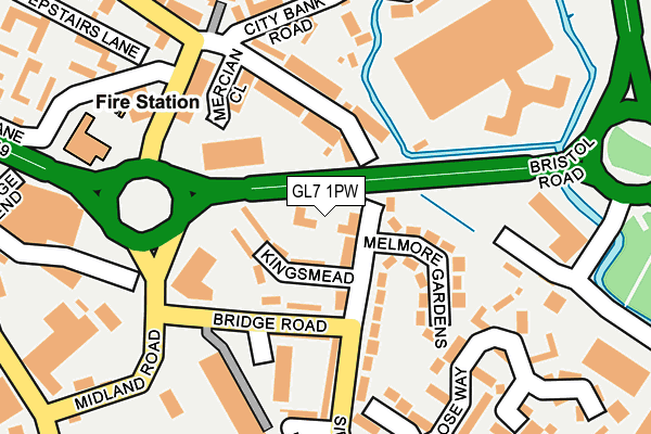GL7 1PW map - OS OpenMap – Local (Ordnance Survey)