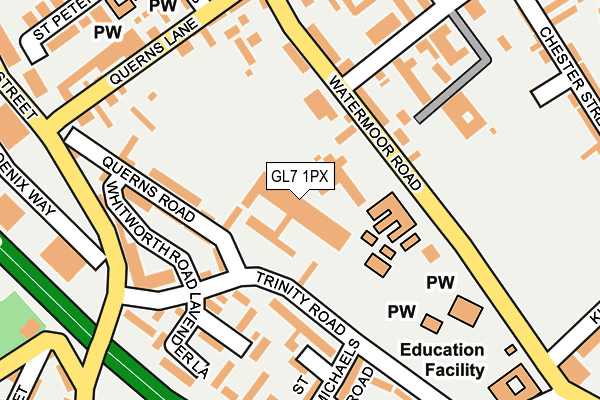 GL7 1PX map - OS OpenMap – Local (Ordnance Survey)